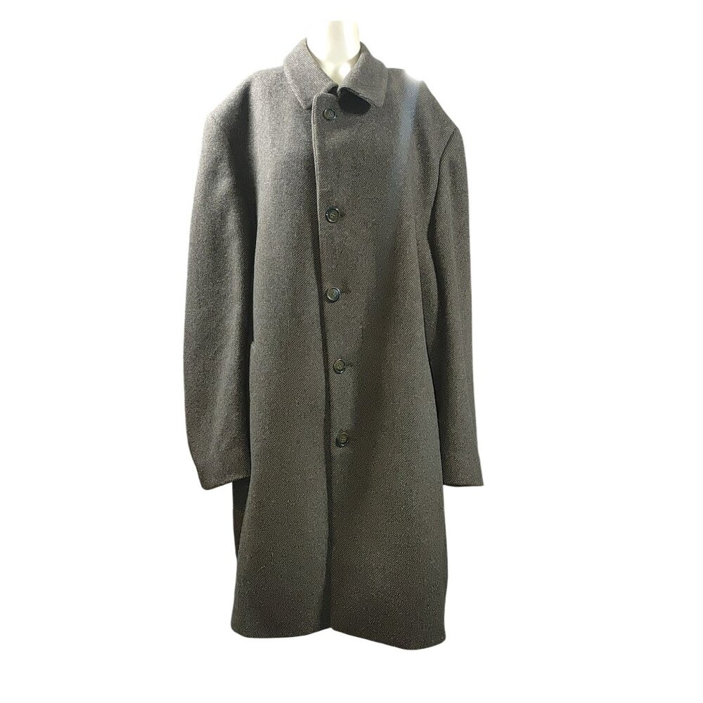 Lauren Ralph Lauren Brown Wool Blend Overcoat With Button Front Lined Interior